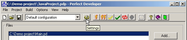 Selecting 'Project settings'