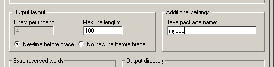 Setting the Java package name